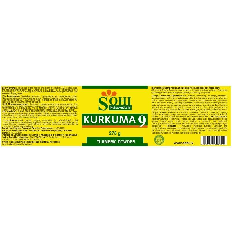 Kurkuma 9 (pulveris) 275 g